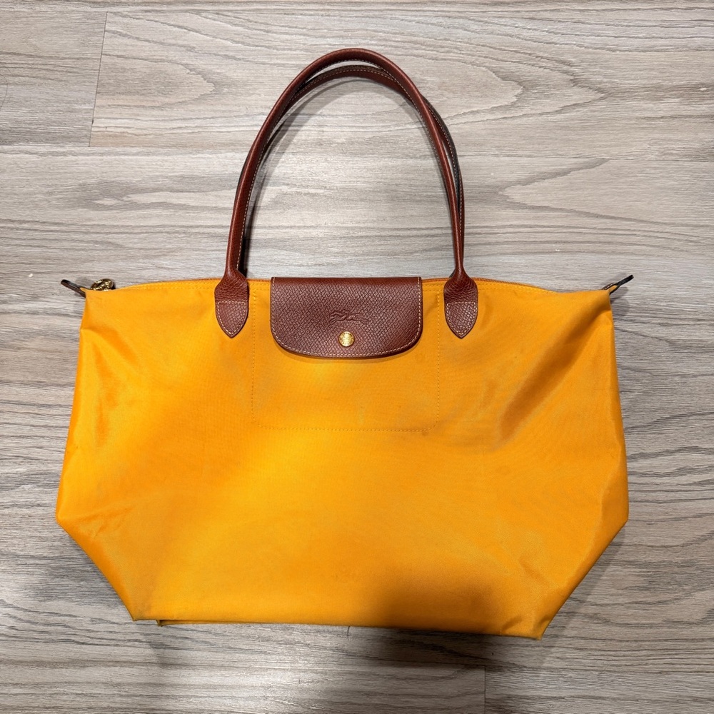 Longchamp Yellow and Brown Tote Bag